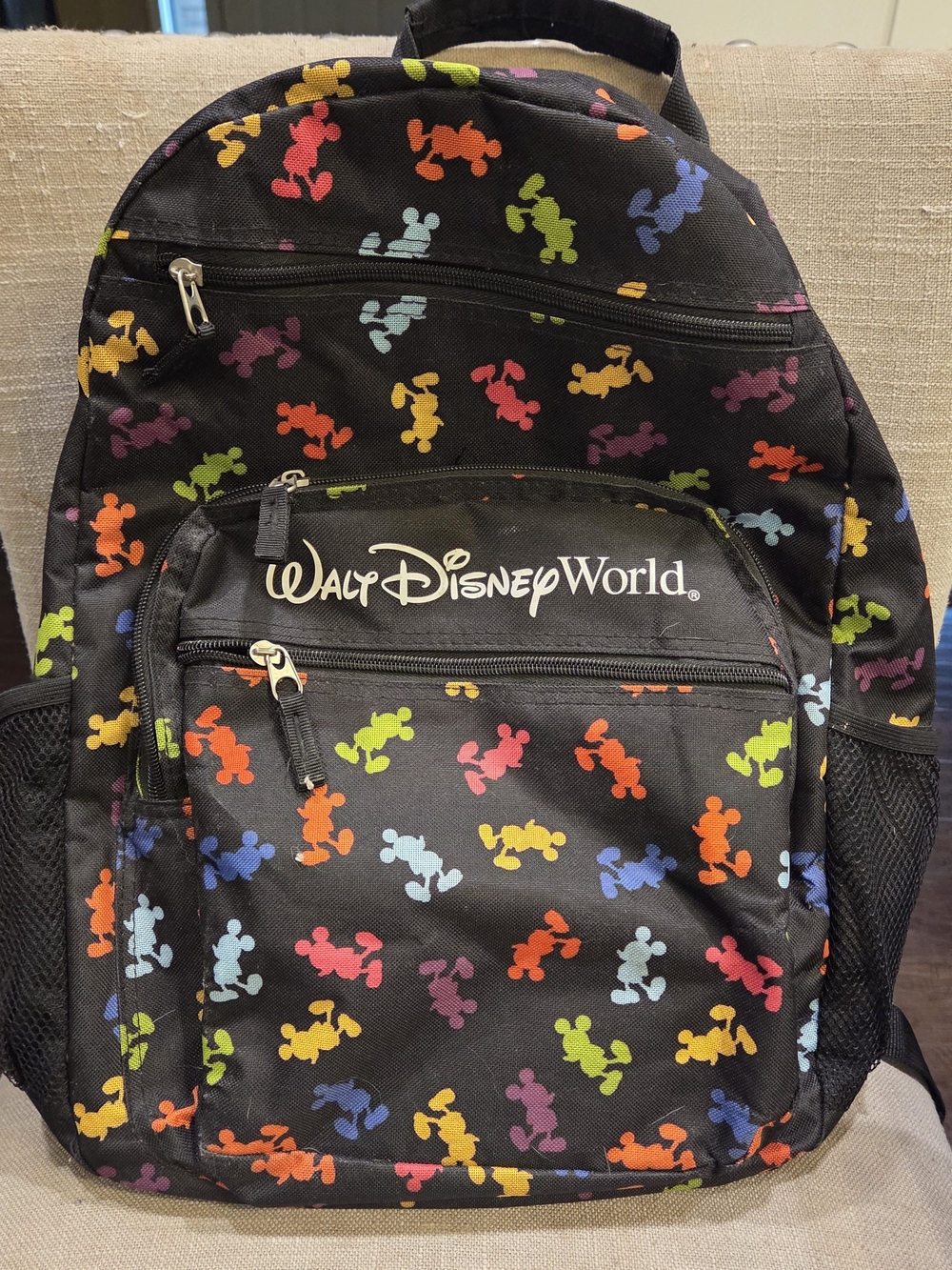 Walt Disney World Black Rainbow Mickey Silhouette Backpack
